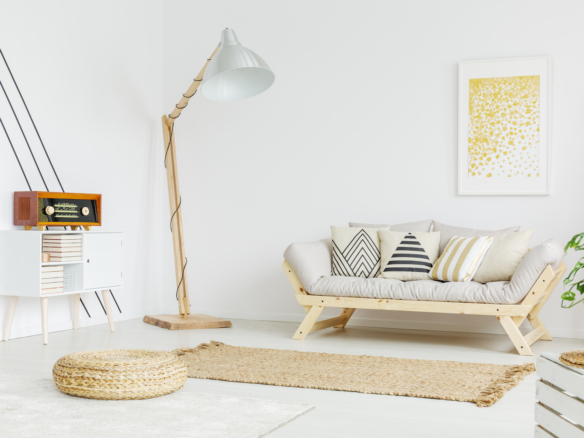 big lamp in the corner