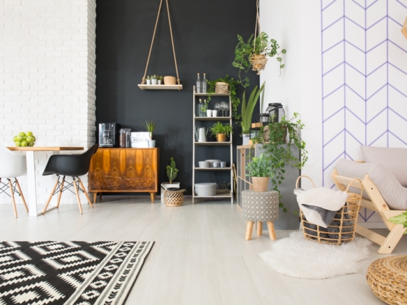 modern black and white loft